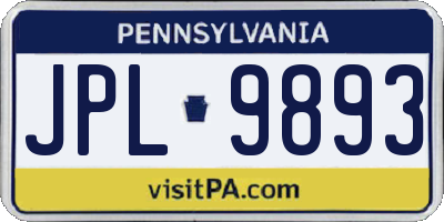 PA license plate JPL9893