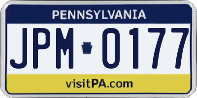 PA license plate JPM0177