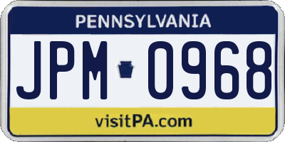 PA license plate JPM0968