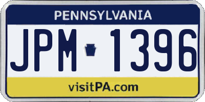 PA license plate JPM1396