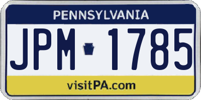 PA license plate JPM1785