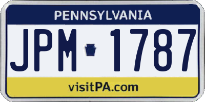 PA license plate JPM1787