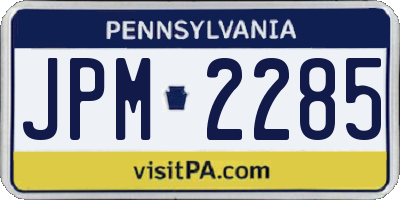 PA license plate JPM2285