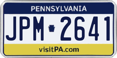 PA license plate JPM2641