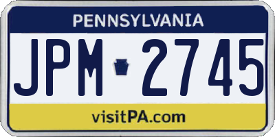 PA license plate JPM2745