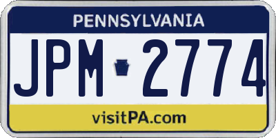 PA license plate JPM2774