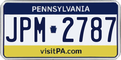 PA license plate JPM2787