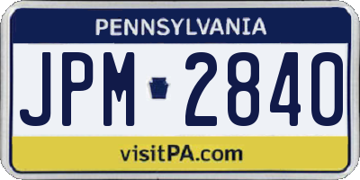 PA license plate JPM2840