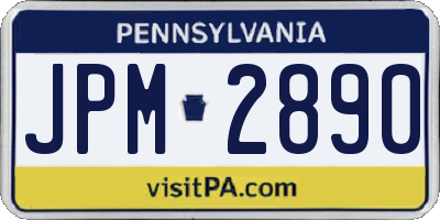PA license plate JPM2890
