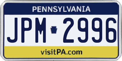 PA license plate JPM2996