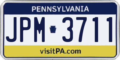 PA license plate JPM3711