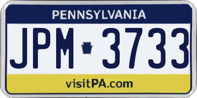 PA license plate JPM3733