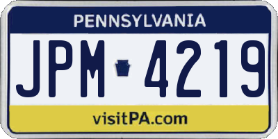 PA license plate JPM4219