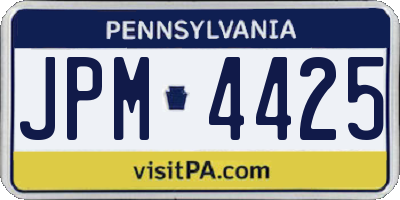 PA license plate JPM4425