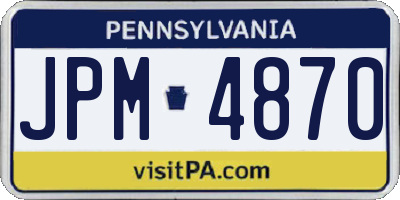 PA license plate JPM4870
