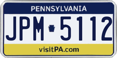 PA license plate JPM5112