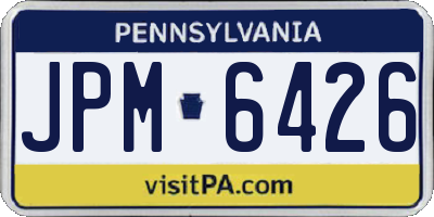 PA license plate JPM6426