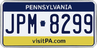PA license plate JPM8299