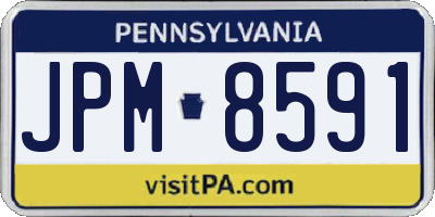 PA license plate JPM8591