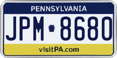 PA license plate JPM8680