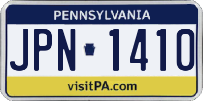 PA license plate JPN1410