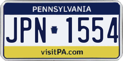 PA license plate JPN1554