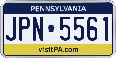 PA license plate JPN5561