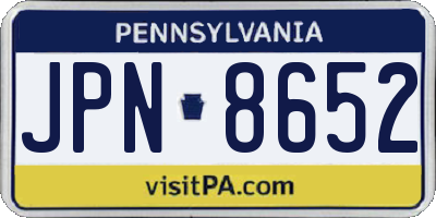 PA license plate JPN8652
