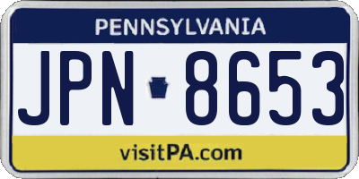 PA license plate JPN8653