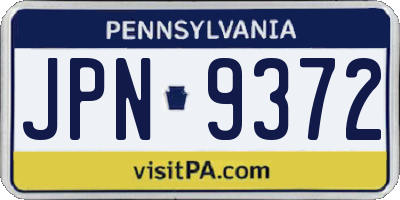 PA license plate JPN9372