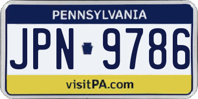 PA license plate JPN9786