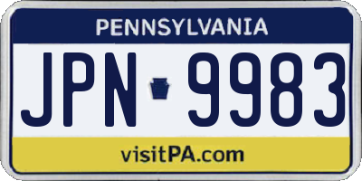PA license plate JPN9983