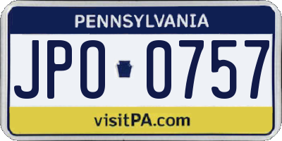 PA license plate JPO0757