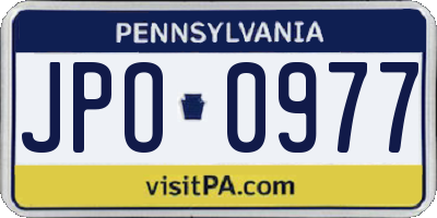 PA license plate JPO0977