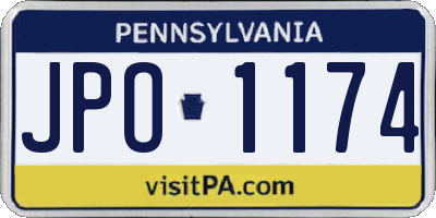 PA license plate JPO1174