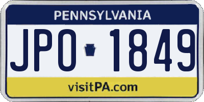 PA license plate JPO1849