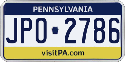 PA license plate JPO2786