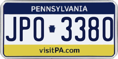 PA license plate JPO3380