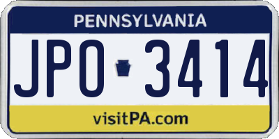 PA license plate JPO3414