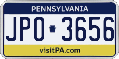 PA license plate JPO3656
