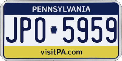 PA license plate JPO5959