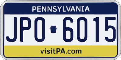 PA license plate JPO6015