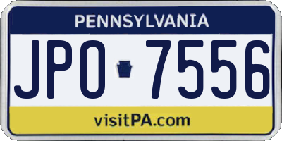 PA license plate JPO7556