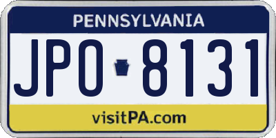 PA license plate JPO8131