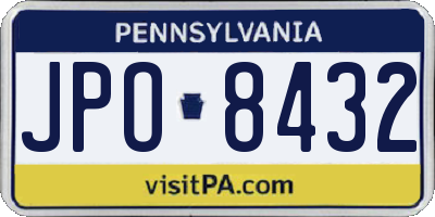 PA license plate JPO8432