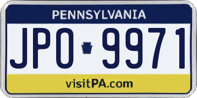 PA license plate JPO9971