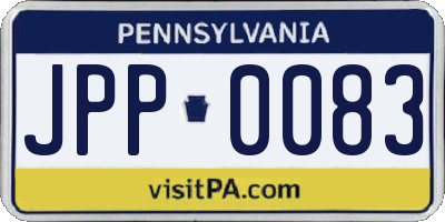 PA license plate JPP0083