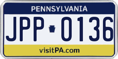 PA license plate JPP0136