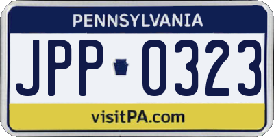 PA license plate JPP0323