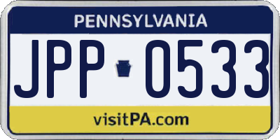 PA license plate JPP0533
